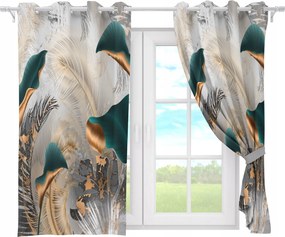 Függöny Kész Átvezetők Rövid 140x160 Függöny Átvezetők Levelek 111