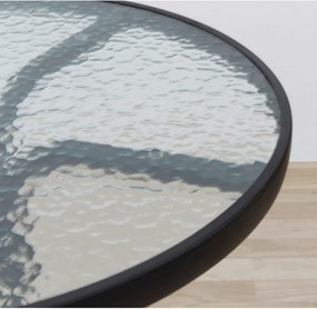 Étkezőasztal, fekete acél/edzett üveg, BORGEN TYP 1