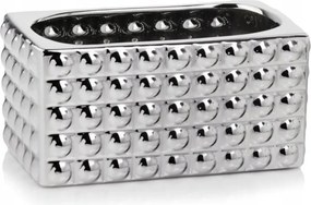 Kerámia Fedél Virágcserép Ereszcsatorna 26 x 15 x13 cm Ezüst Glamour