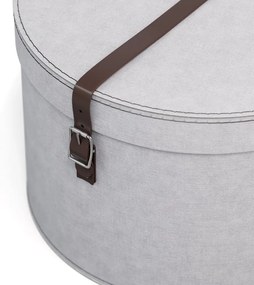 Világosszürke fedeles karton tárolódoboz szett 2 db-os ø 37,5x25,5 cm Rut – Bigso Box of Sweden