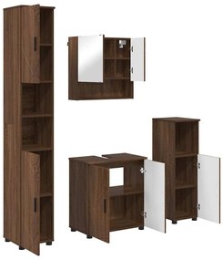 Fürdőszoba bútor szett 4 pcs barna tölgy 61 x 35 x 64 cm