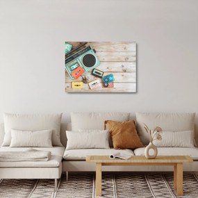 Kép - retro rádió (üvegen) (70x50 cm)