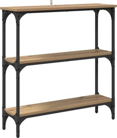 vidaXL Konzolasztal polcokkal Artisan tölgy 75 x 22,5 x 75 cm Faanyag