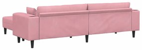 Bársony Kanapé párnával 3 pcs Rózsaszín 208 cm Bársony