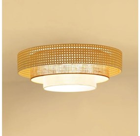 Brilagi - LED mennyezeti lámpa CEDAR LUNETA LED/26W/230V rattan/barna/krémszínű