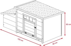 Avenberg HANK Tyúkól 120 x 60 x 60 cm (barna)