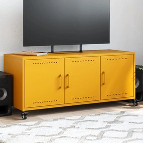 mustársárga acél TV-szekrény 100,5 x 39 x 43,5 cm