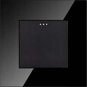 Lépcsőkapcsoló szimpla üveg fekete Miuun