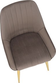 Étkezőszék, szürkésbarna Taupe/gold króm-arany, PERLIA
