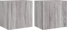 vidaXL 2 db szürke sonoma szerelt fa fali TV-szekrény 40,5x30x40 cm