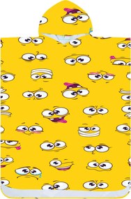 Poncsó törölköző SMILE sárga 80×145 cm