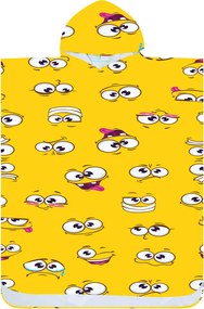 Poncsó törölköző SMILE sárga 80×145 cm