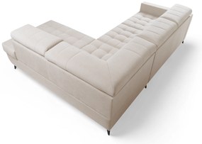 Nardo L kinyitható sarokkanapé, jobb oldali - bézs Pretty 03 plüss