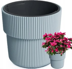 Műanyag Kaspó Szürke 40X37CM Űrtartalom 20L Kerek Milly Lengyel Termék