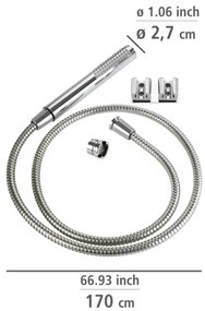 WENKO 81340100 - DUO zuhany 170x2,7 cm fényes króm/ezüst/szürke