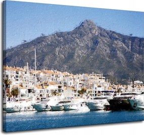 Vászonkép Hajók Nyár Monaco Hegy 100x80 cm Ideális ajándék