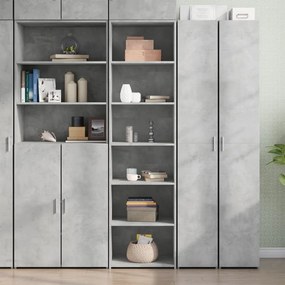 betonszürke színű szerelt fa magasszekrény 50 x 41 x 185