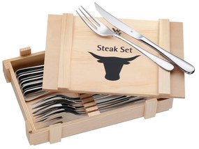 Cromargan® 6 db-os készlet steak húshoz, fadobozban - WMF