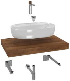 Fürdőszobai szett SAT tányérral a mosdókagyló alatt Dolce 80x8x50 cm tölgy charleston KSETDO3