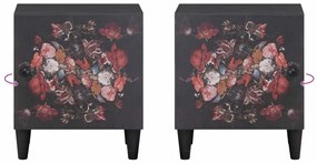 vidaXL Éjjeli szekrény ajtóval Fekete 40 x 33 x 46 cm Tömör Mangófát