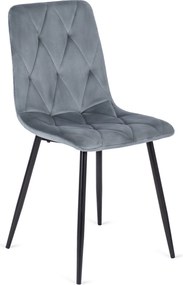 Krzesło ROBIN Szare Welurowe