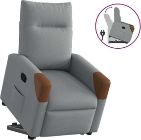 vidaXL világosszürke szövet felállást segítő dönthető fotel