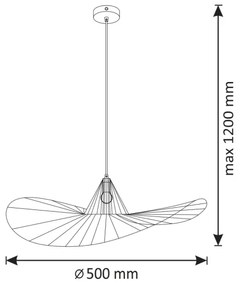 Csillár zsinóron ABANO 1xE27/20W/230V