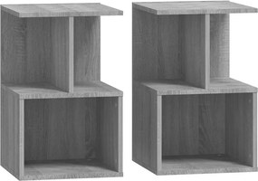 vidaXL 2 db szürke sonoma színű szerelt fa éjjeliszekrény 35x35x55 cm