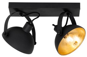 Ipari mennyezeti lámpa fekete arannyal 2-lámpás állítható - Magnax