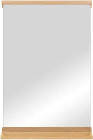 Fali tükör polccal tömörfa kerettel 50x75 cm Lun – noo.ma