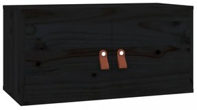 2 darab fekete tömör fenyőfa faliszekrény 60 x 30 x 30 cm