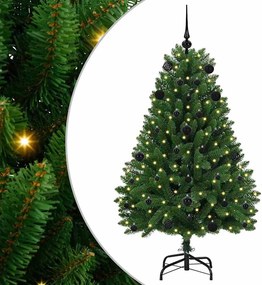 vidaXL Mű karácsonyfa 150 LED-del Zöld 150 cm PVC és fém