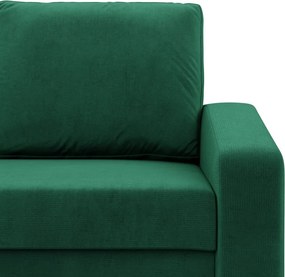 Zeus sarokkanapé, 2 ágyneműtartóval, döntött kartámasz, bársony, univerzális oldal, bonell töltet, zöld
