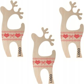 3 db-os Karácsonyi Rénszarvas szett fából Scandi Logóval Z68