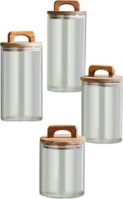 8 részes üveg tárolóedény készlet fedővel