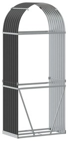 antracitszürke horganyzott acél rönktartó 80 x 45 x 190 cm
