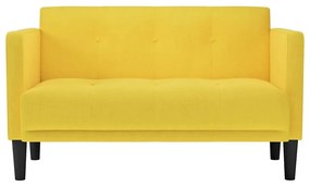 vidaXL sárga szövet loveseat kanapé 111 cm