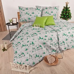Karácsonyi ágynemű Buddy green EMI, A standard egyszemélyes ágy szett tartalma: 1x 140x200 + 1x 70x90