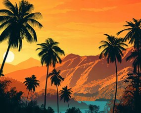 Poszter 50x40cm Naplemente a szigeteken