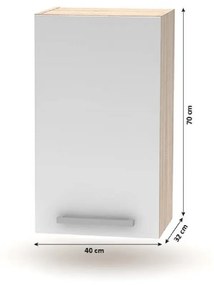 Konyhabútor 2,4 m, tölgy sonoma/fehér, NOVA PLUS