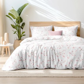 Goldea pamut ágyneműhuzat - cseresznyevirágok 140 x 220 és 70 x 90 cm