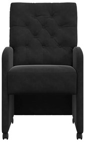 Kerekes Étkező Székek 2 pcs Fekete 58 x 67 x 97 cm Bársony