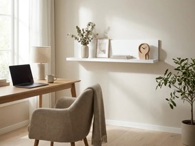 Fali polc SHELORA 120x23,5 cm, fehér