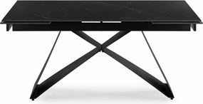 Fekete Márványhatású Bővíthető Étkezőasztal. VICTOR 160-240 cm.