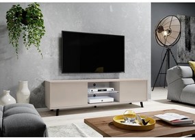 Tv szekrény/asztal Leiros (világítással) (szürkés bézs + fekete). 1099422