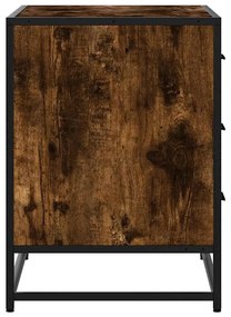 füstös tölgy szerelt fa fiókos szekrény 70x41x56 cm