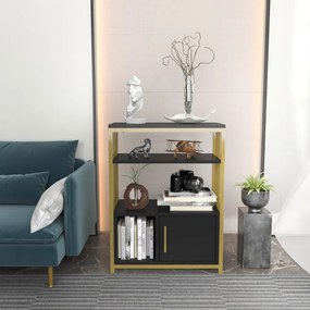 Letos könyvespolc, antracit-arany, 60 cm