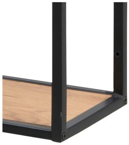 Fekete-natúr színű fali könyvespolc tölgyfa dekorral 75x91 cm Seaford – Actona