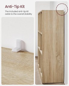 Könyvespolc, térelválasztó polc, 97,5 x 100 x 30 cm tölgy szín