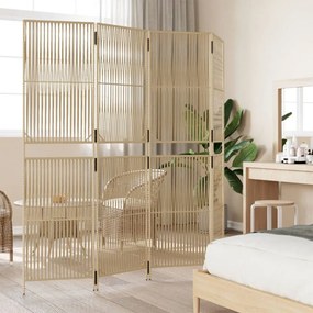 bézs 4 paneles polyrattan térelválasztó